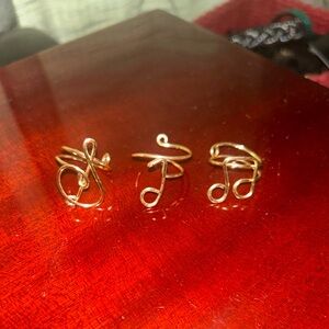 “Send Ur Price?” Elegant Gold Initial “MUSIC NOTE” Set Ring’s